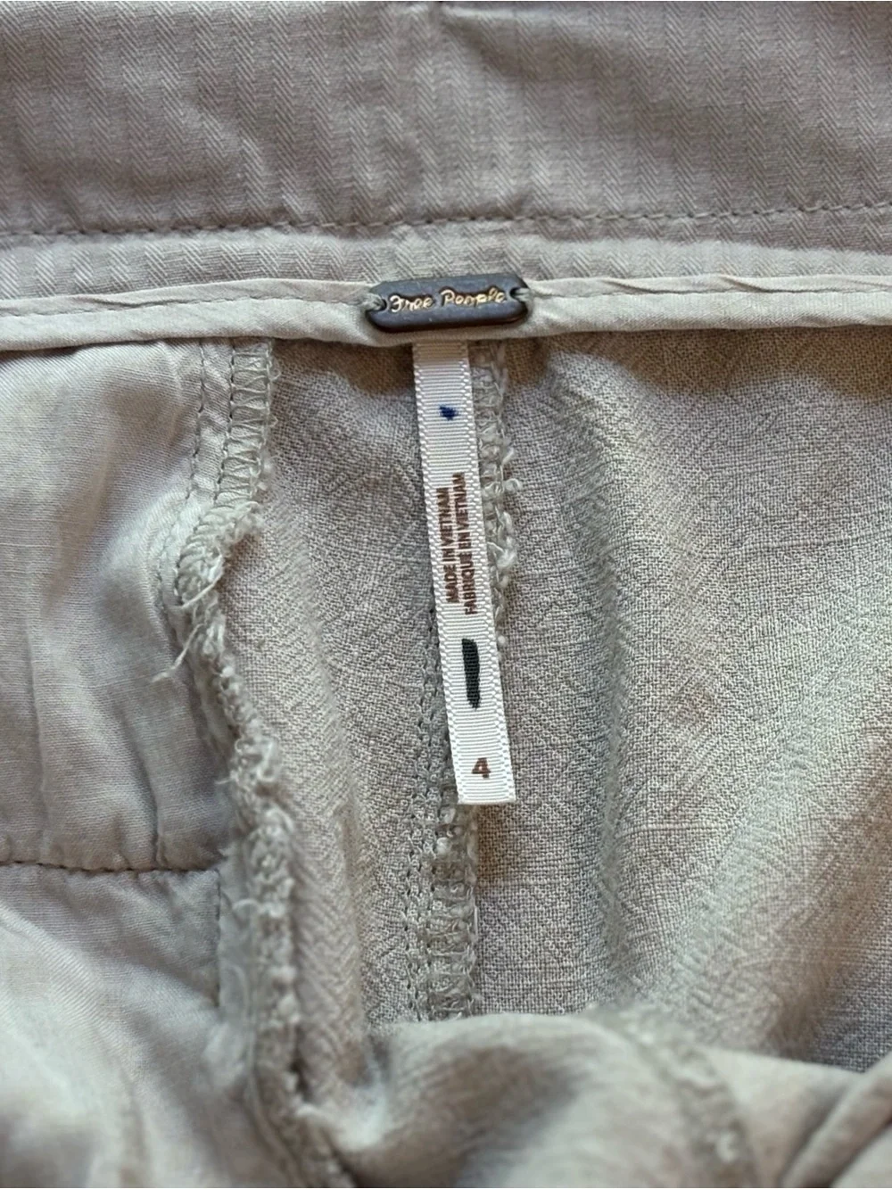 Free People Nothing to Say Pleated Trousers Size 4 Beige Linen Blend